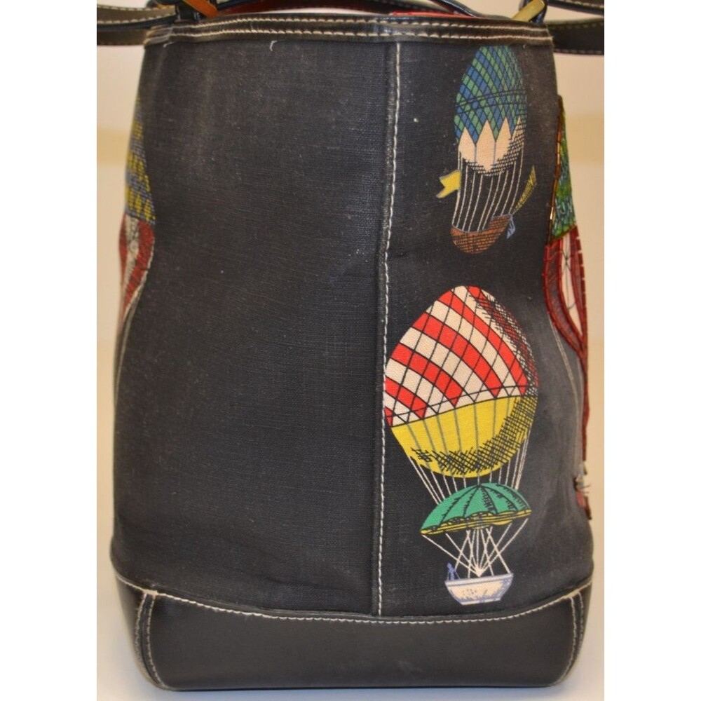 VTG 90's Liz Claiborne Beaded Small Tote Canvas Bag Purse Hot Air Balloons HTF - Picture 9 of 16